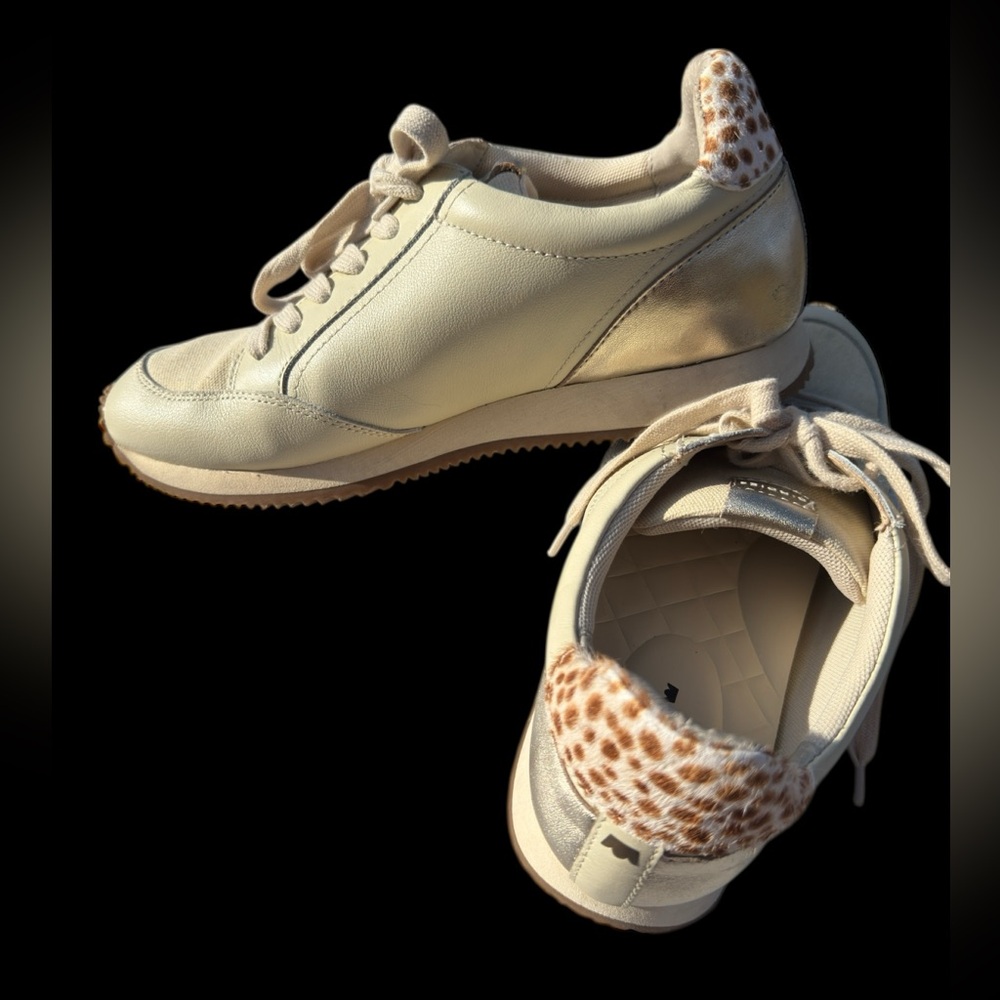 Birdies Roadrunner leather cream/gold cheetah-print genuine calf-hair Sneakers